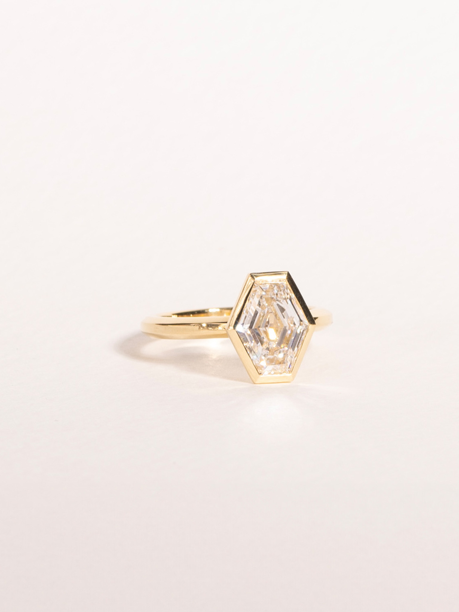 Frida hexagonal cut diamond ring